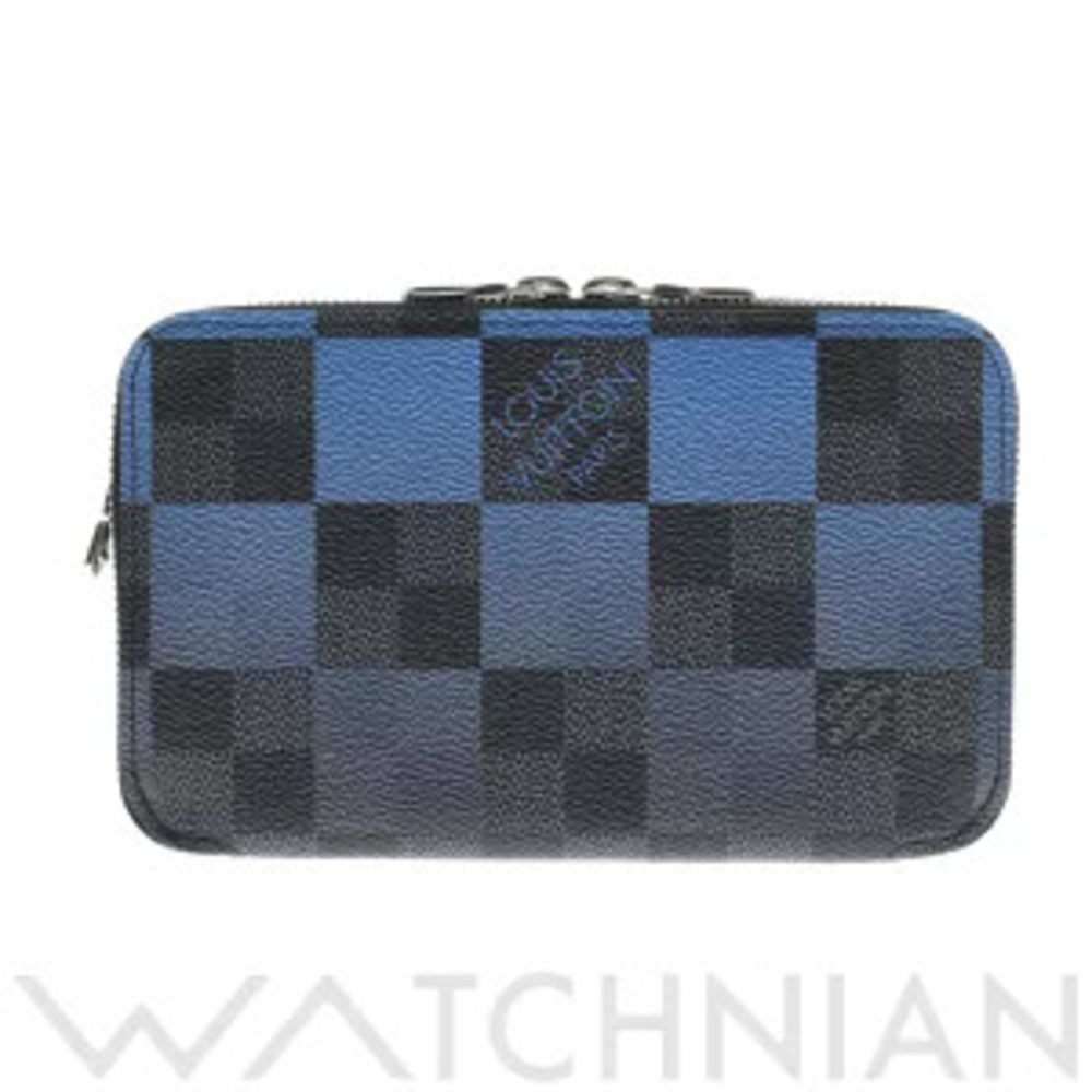 Louis Vuitton Damier Graphite Black Giant Alpha Wearable Wallet Black Blue